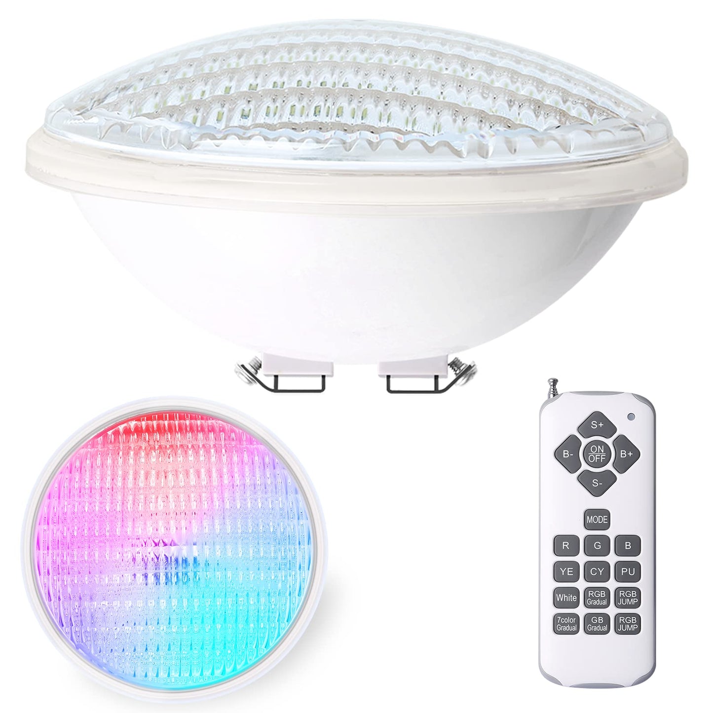 Kingwen LED Pool Lighting Underwater 38 W RGB Pool Headlight Underwater LED Pool Lamps with Remote Control IP68 Waterproof Pool Lamps Underwater 12 V AC/DC