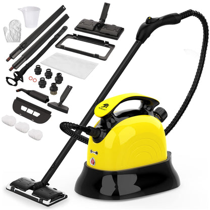 Curatator cu abur MLMLANT multifunctional 1100 ml, aparat curatare cu abur portabil cu 21 accesorii, pentru canapea, baie, bucatarie, podea, geamuri, covor, tapiterie, scaune auto si gresie