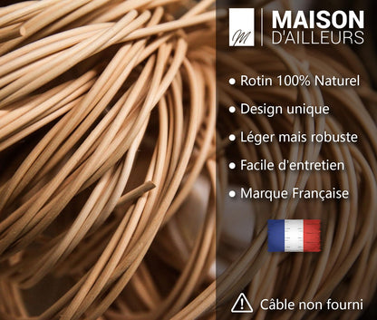 Abajur Maison dAilleurs MDA230001 Rattan natural 45x25 cm