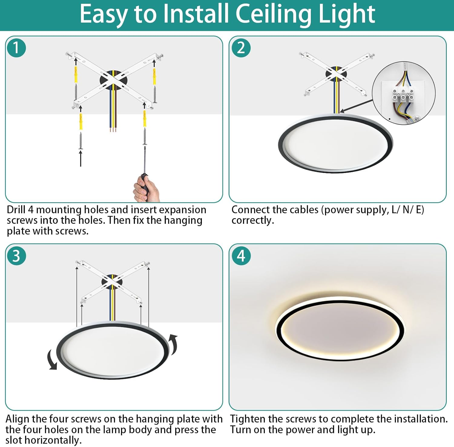 MOONSEA Ceiling Light LED Ceiling Light Dimmable 28 W Ceiling Light Bedroom 3000 K 6000 K Indirect Ceiling Light Round for Bedroom Children's Room Kitchen Dining Room White Diameter 41.5 cm