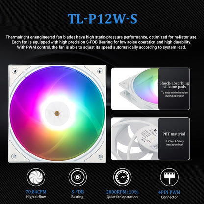 Thermalright FW PRO 360 ARGB White-360mm AIO CPU Liquid Cooler,IPS LCD Screen with 320 * 320 Resolution,for AM4/AM5/Intel LGA1700/1851,’2.73 inch’Magnet-Absorbent LCD Screen for Images
