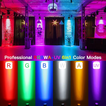 Spoturi LED Glowingstage 4 buc RGBWA-UV 18W control APP DMX
