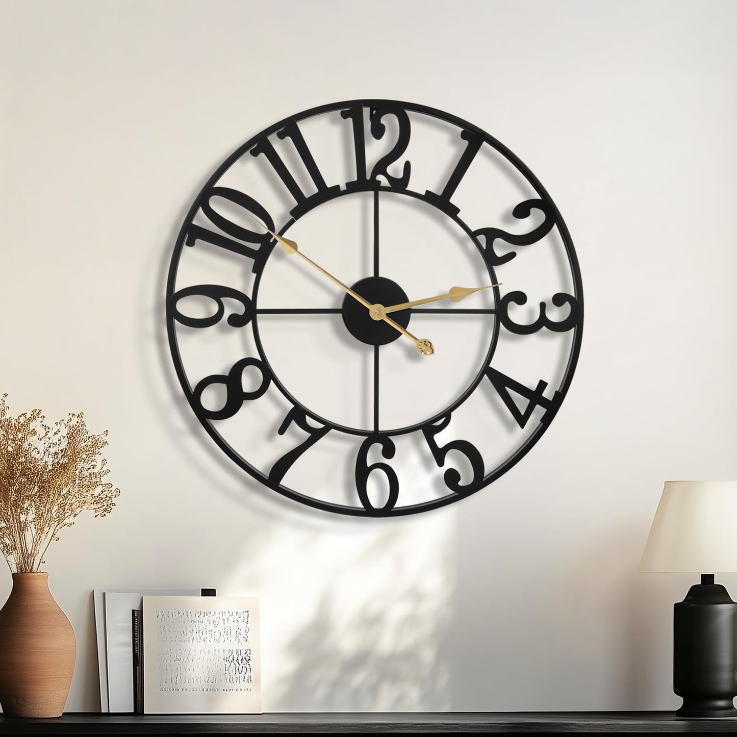 Ceas de perete HAITANG Vintage 47 cm silentios, analog, quartz