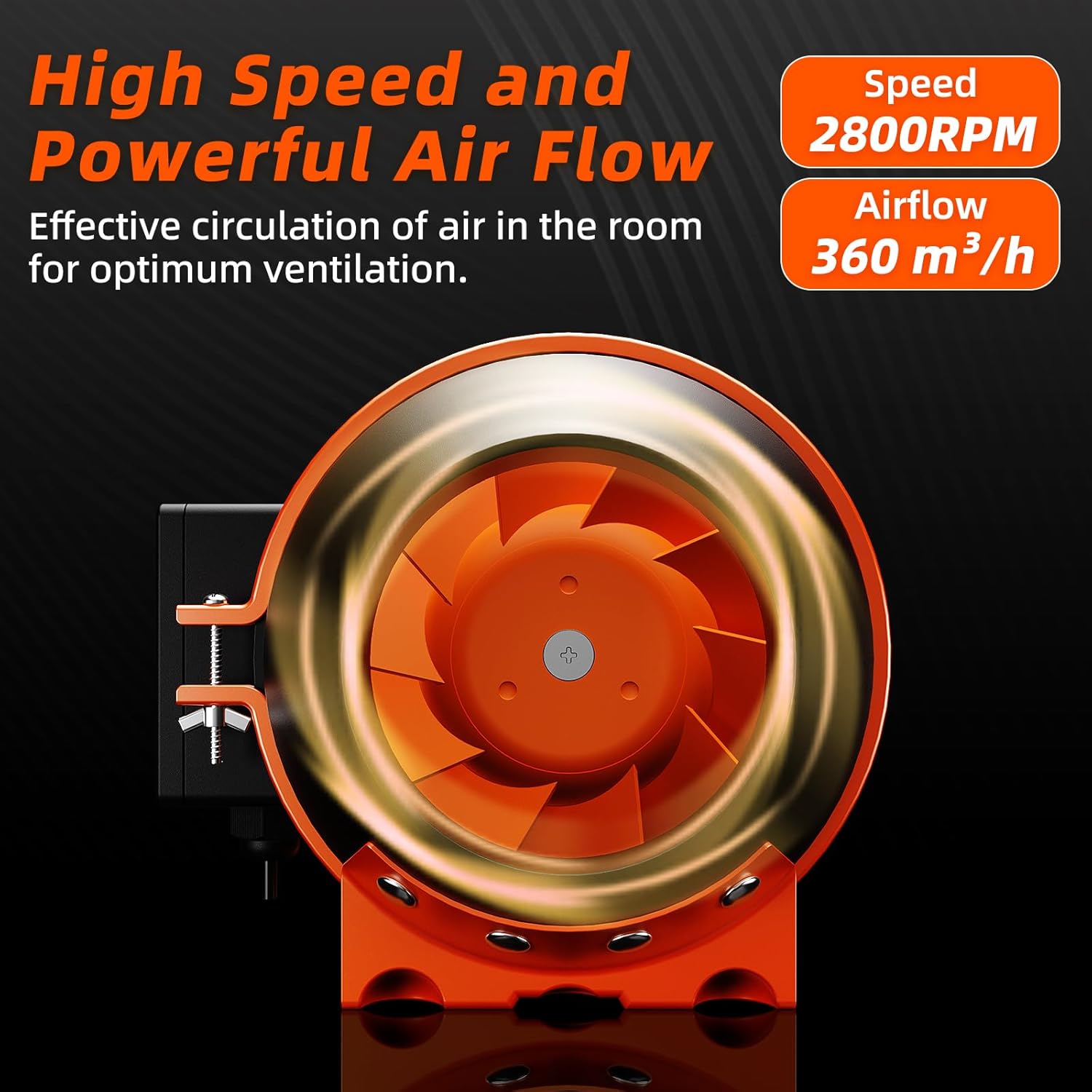 FanGoFast Rohrventilator 100mm Regelbar 365m³/h Rauchabzug EC Motor Inline Abluftventilator Ideal Rohrlüfter mit IEC-Steckdose für Belüftung und Abluftgebläs-230V mit EU-Stecker und 1,5m Netzkabel