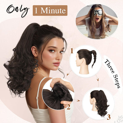 Sofeiyan Ponytail Hair Extensions with Drawstring, 35 cm Mandarin Brown Long