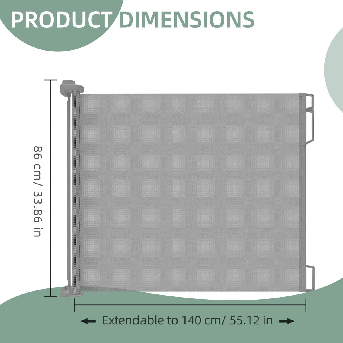 Poarta siguranta YORFULL JG-10 PVC gri extensibila 0-140 cm