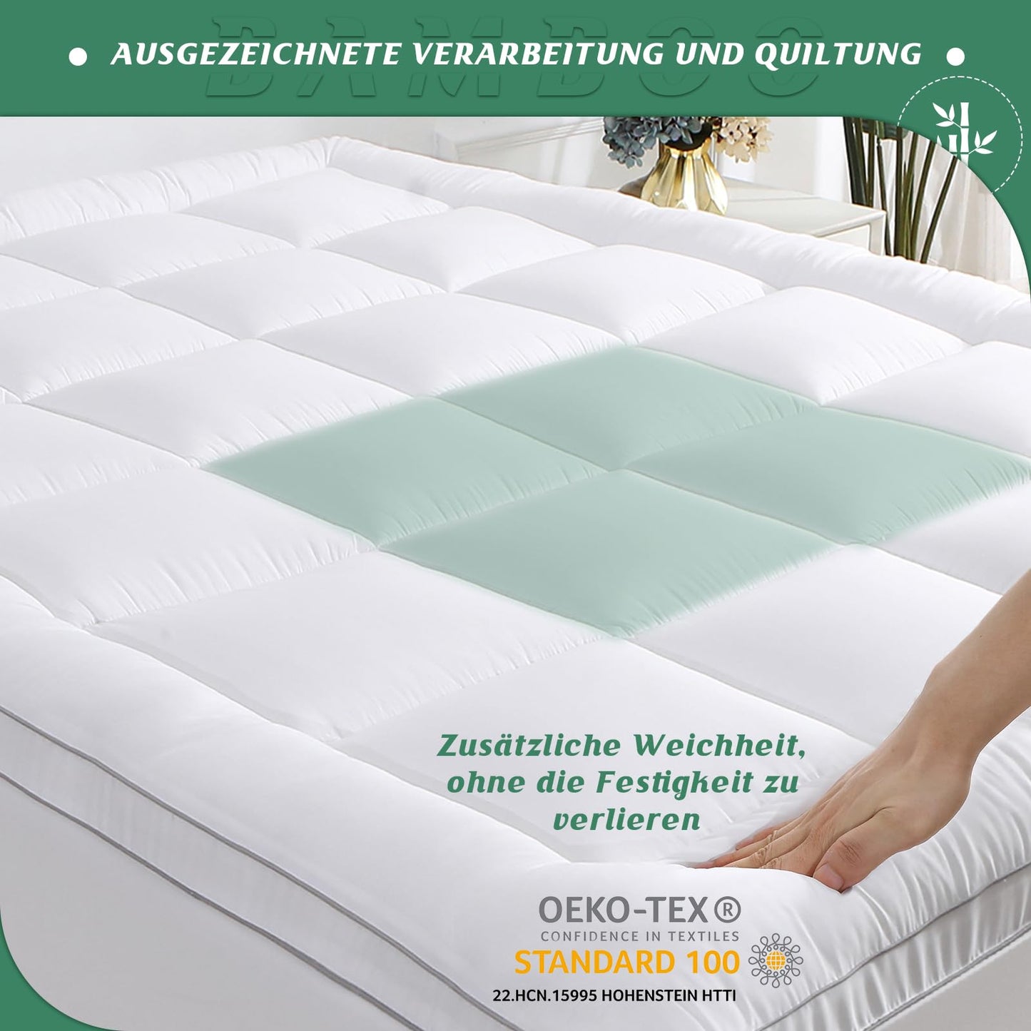Protector saltea GRT 160x200 cm bambus, umplutura 3D, 30 cm