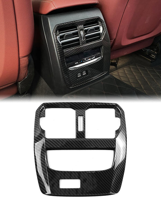 Ornamente grila aer spate G20 BMW, stil carbon, protectie panou AC