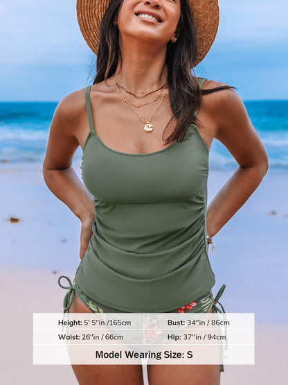 Costum de baie XL - CUPSHE Tankini Two Piece Scoop Neck Ajustabil
