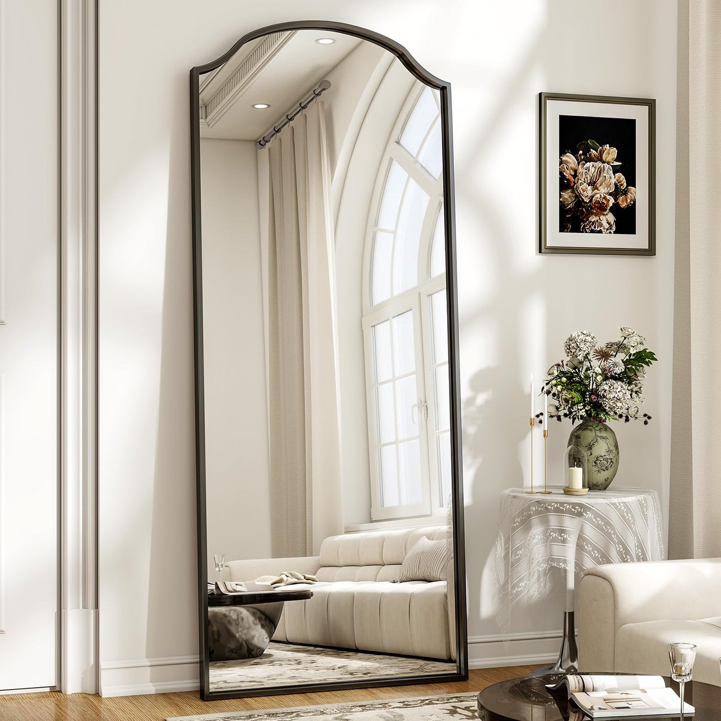 Oglinda corp Koonmi Iron Edge 165x60 cm rama neagra curbata