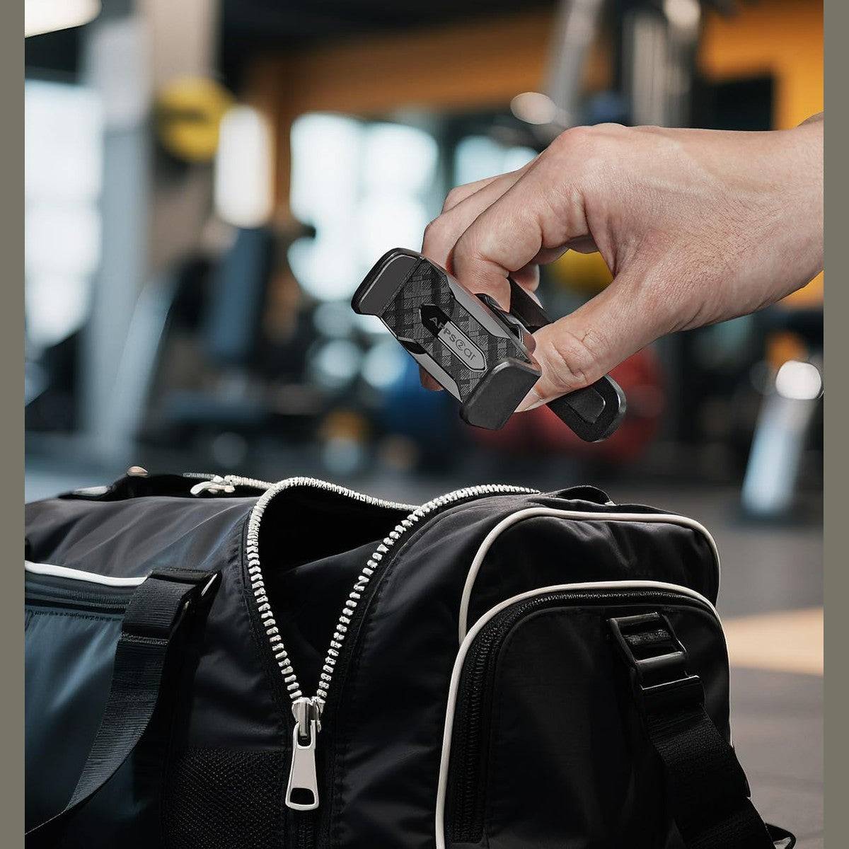 APPS2Car Gym Magnetic Phone Holder, 360 Adjustable, Compatible with 4.7-6.5" Smartphones, Alloy Base and Joint, Black