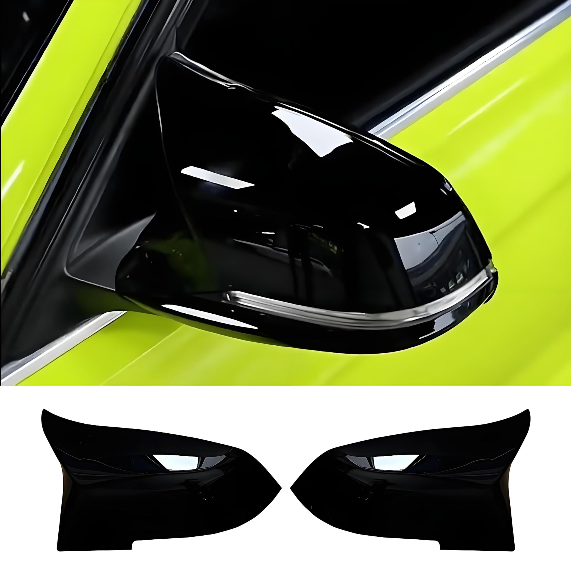 Door Mirror Cover Caps For BMW E81 E87 2008-2011 E90 E91 2009-2011 E92 E93 2010-2013 LCI Facelift Replacement Side Mirror Caps Gloss Black(For 1er E81 E87&3er E90 E91 E92 E93 LCI)