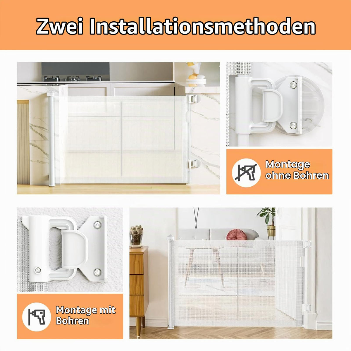 Poarta siguranta Wodondog 2088 extensibila 150 cm montaj fara gaurire