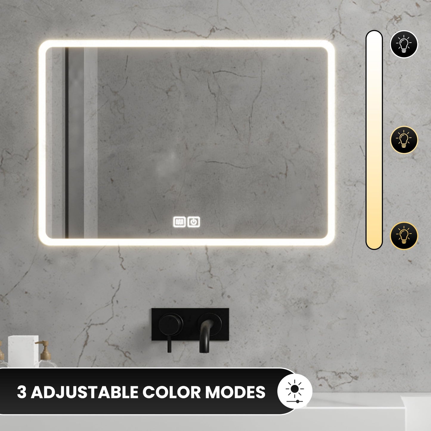 Oglinda baie Bayt Modern Minimalist 52x75 cm LED anti-aburire