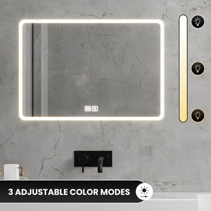Oglinda baie Bayt Modern Minimalist 52x75 cm LED anti-aburire
