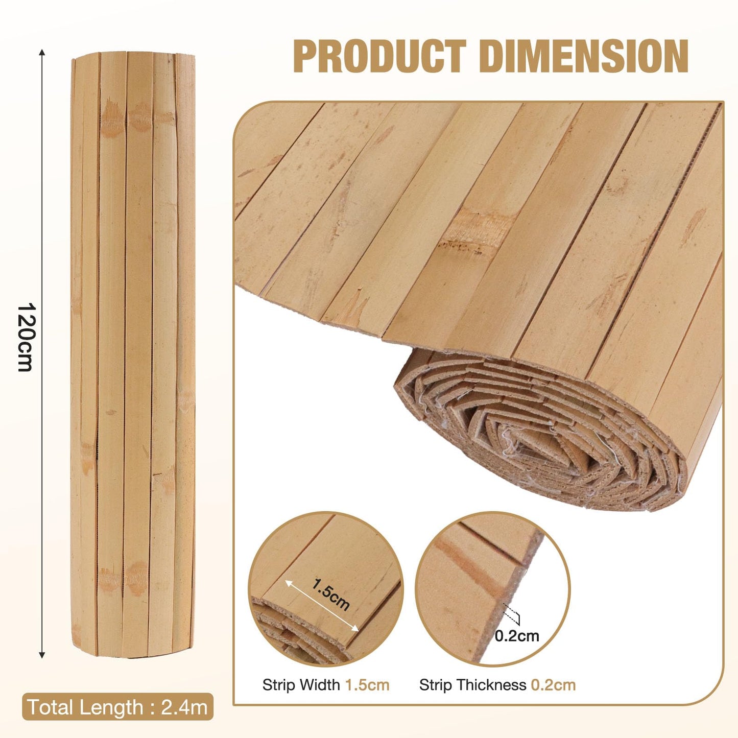 Panou perete Bamboo Wall Panel 1.2x2.4m bambus natural