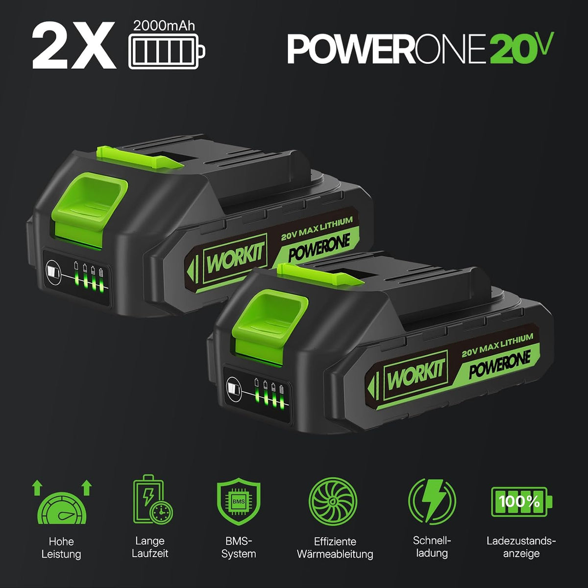 Motocoasa electrica WORKIT 3 in 1 800W cu 2 baterii 2.0Ah pentru gradina