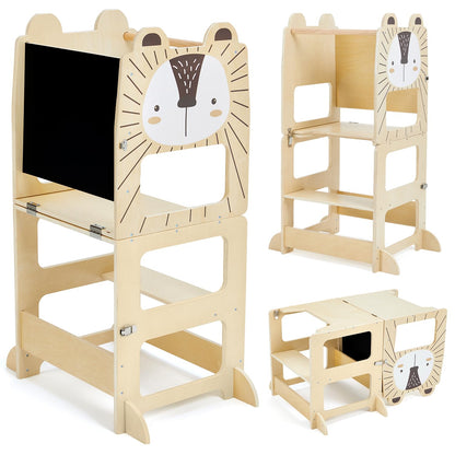 Turn Montessori pliabil 2-in-1 + Scaun labebe, format mare, de la 1 an