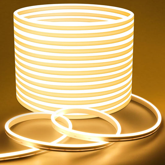 Lamomo LED Strip Light 20m, Dimmable Warm White Led Strip Lights for Bedroom, 3000K Waterproof 24V Flexible Neon LED Rope Lights for Living Room Kitchen Indoor Outdoor DIY Decor