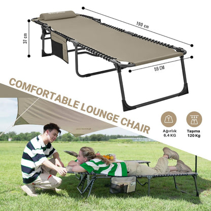 Sezlong KingCamp Berlin Classic Comfort Lounge 5 trepte, bej