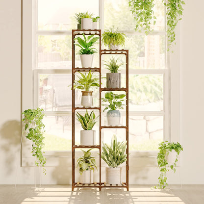 Suport plante Bamworld A-Shape lemn maro 4 niveluri 68 kg