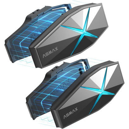 ASMAX F1 Motorcycle Bluetooth Headset, Mesh Intercom Motorcycle for up to 10 Motorcycles, Helmet Intercom with IP67 Waterproof, Motorcycle Helmet Intercom with Universal Pairing, Double Pack