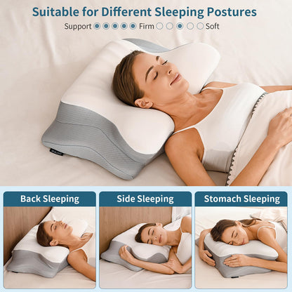 Perna cervicala Ylekto Pillow Memory Foam Queen Size alba