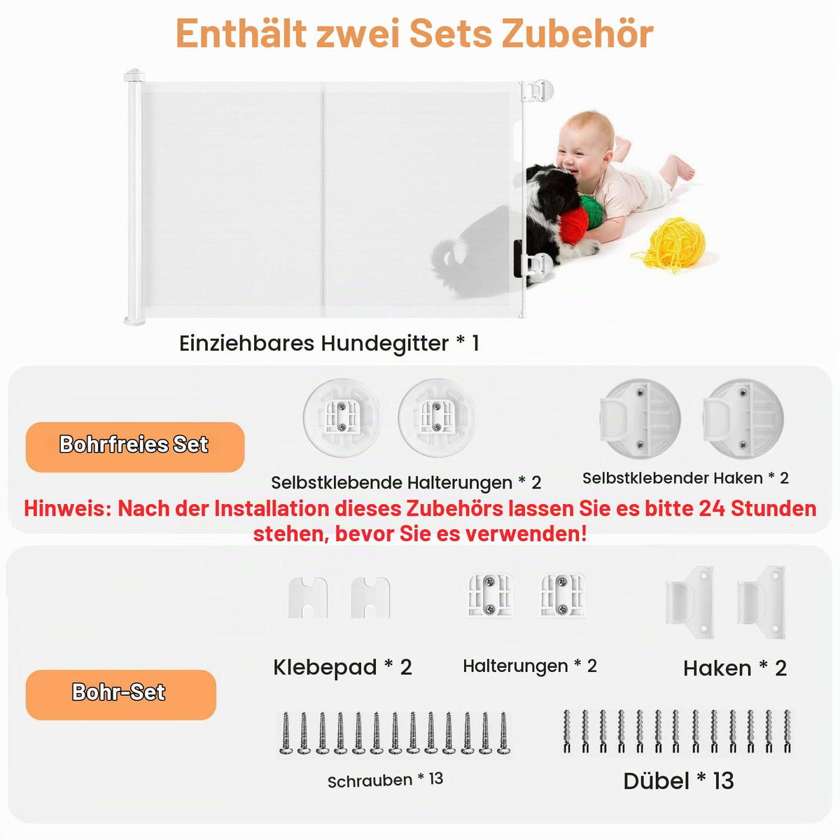 Poarta siguranta Wodondog 2088 extensibila 150 cm montaj fara gaurire