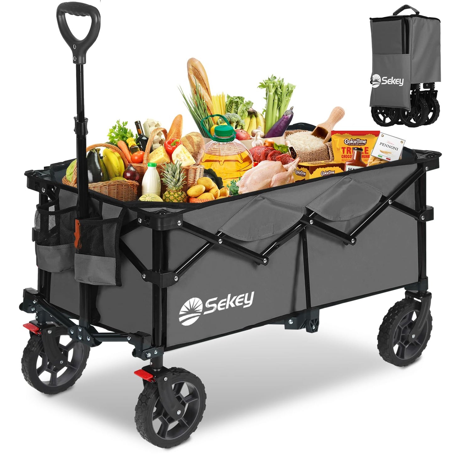 Carucior pliabil Sekey XXL Plus 200 L, 200 kg, roti off-road