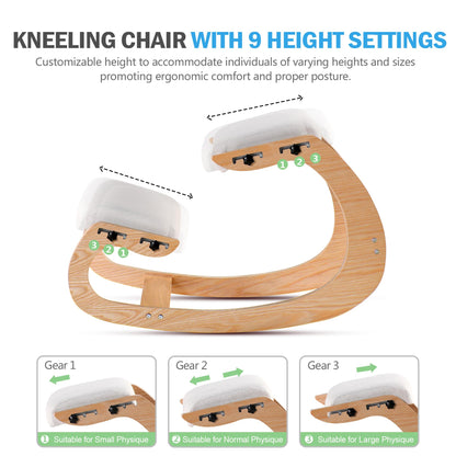 Scaun ergonomic genunchi MallVitally Ajustable din lemn alb