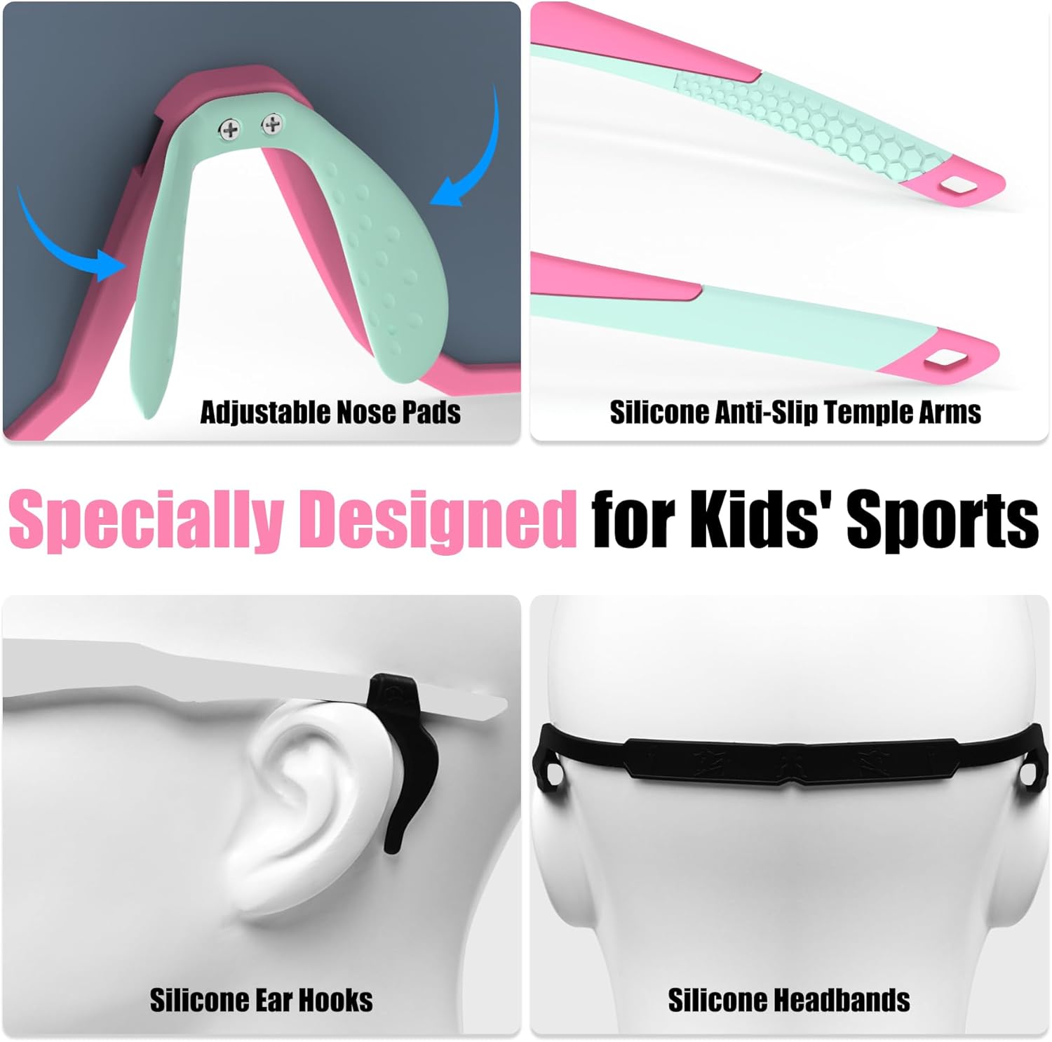 X-TIGER Children's Cycling Glasses Polarised Sports Glasses UV400 for Boys Girls Age 6-14 Years Outdoor Sports Sunglasses