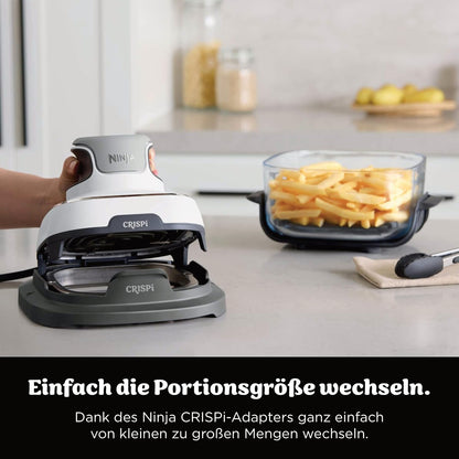 Friteuza cu aer cald portabila Ninja CRISPi, 3.8 L si 1.4 L, alba