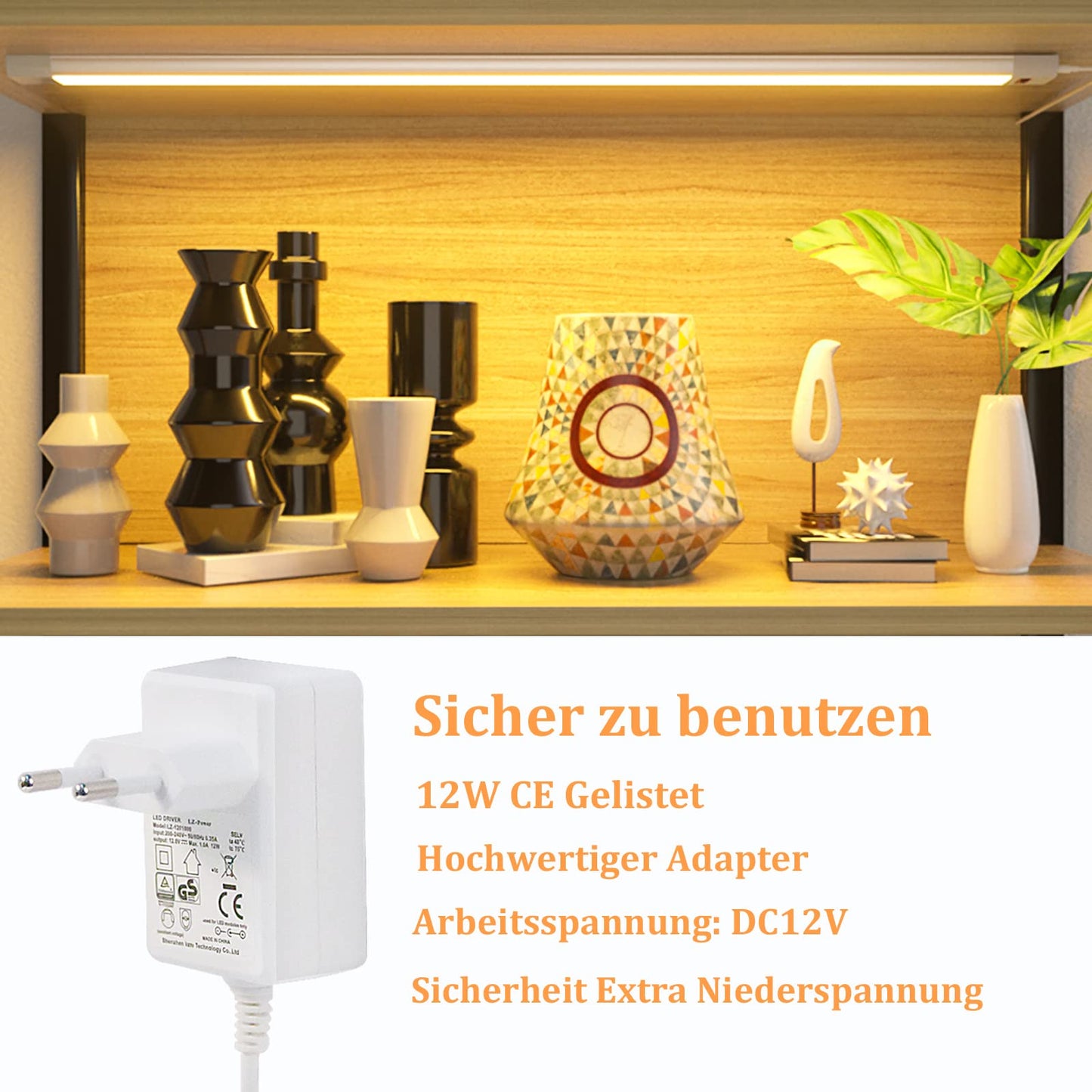 Banda LED WOBANE 60 cm cu senzor fara contact, 5 culori