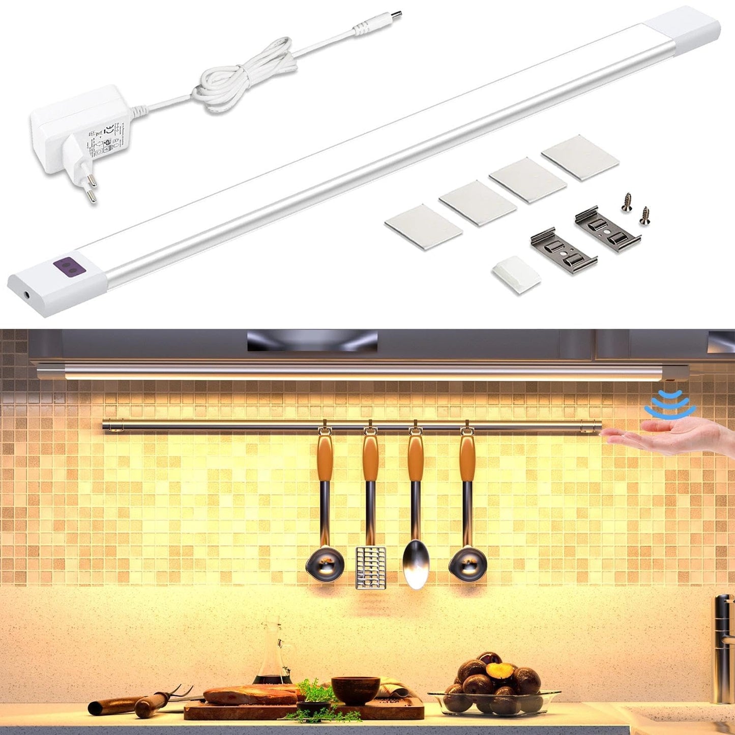 Banda LED WOBANE 60 cm cu senzor fara contact, 5 culori