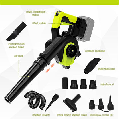 Cordless Leaf Blower/Vacuum Cleaner Compatible with Makita 21 V Battery, 336 W Battery Leaf Vacuum Cleaner with Dust Bag, Leaf Blowing and Vacuuming, 2-in-1 Function for Lawn Care (Without Battery)