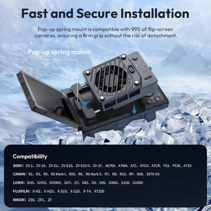 ULANZI CU01 Camera Cooler Kit for DSLR & Mirrorless, Semiconductor Cooling Fan with 3000mAh Magnetic Rechargeable Battery, 3 Speeds, Auto Temp Control Cooling for Video Recording(Battery+Cooler)
