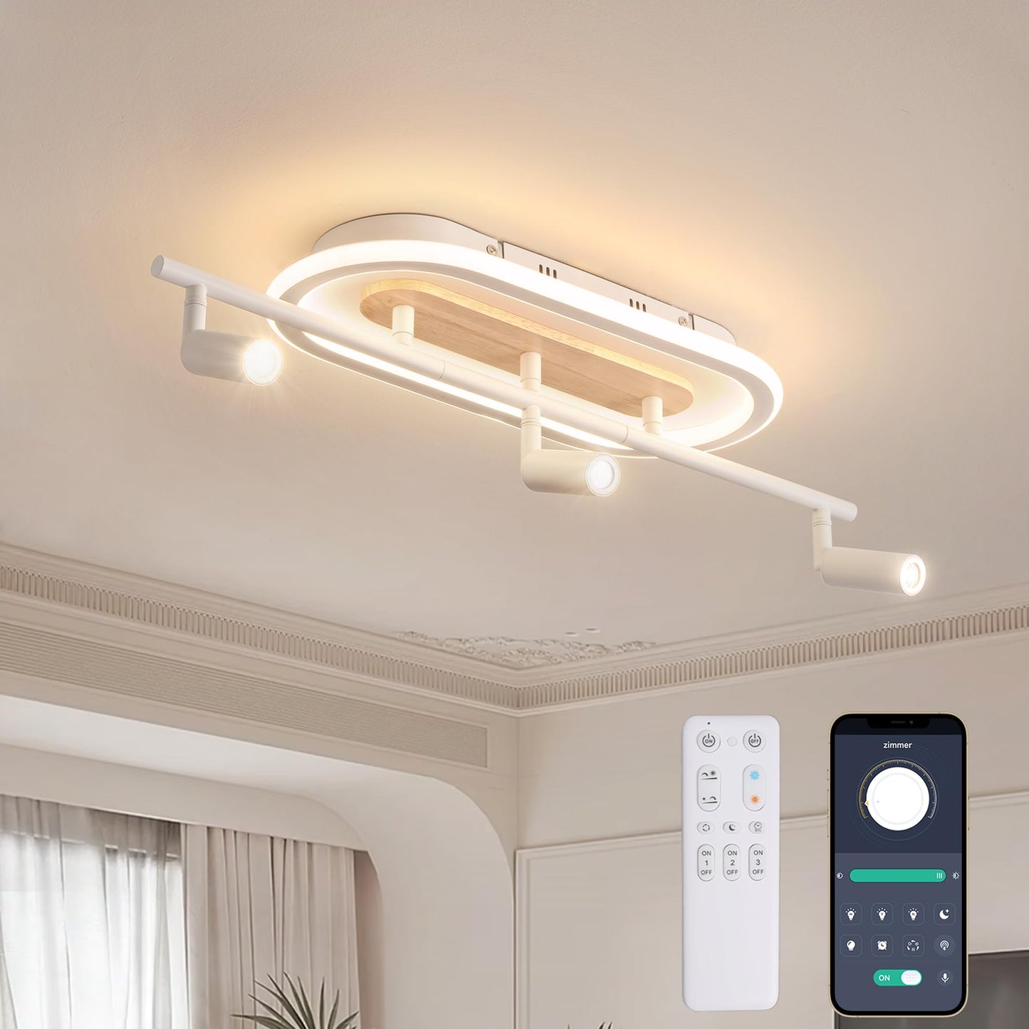 YUEEU PE soveværelse lampe børneværelse lampe loft LED loftslampe børneværelse 40 cm sky loftslampe børnelampe, dæmpbar sky lampe med fjernbetjening, loftslamper til børn, babyværelse