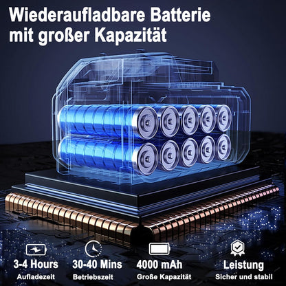 Fierastrau electric KOONLONG cu acumulator pentru baterie Makita, lama 30,5 cm, motor brushless 1300 W, 2 baterii 4000 mAh