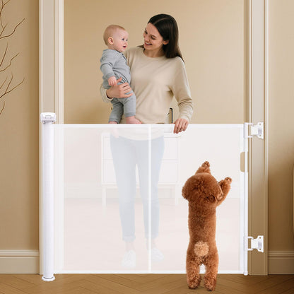 Poarta de siguranta Wodondog ML001B retractabila 150 cm alba