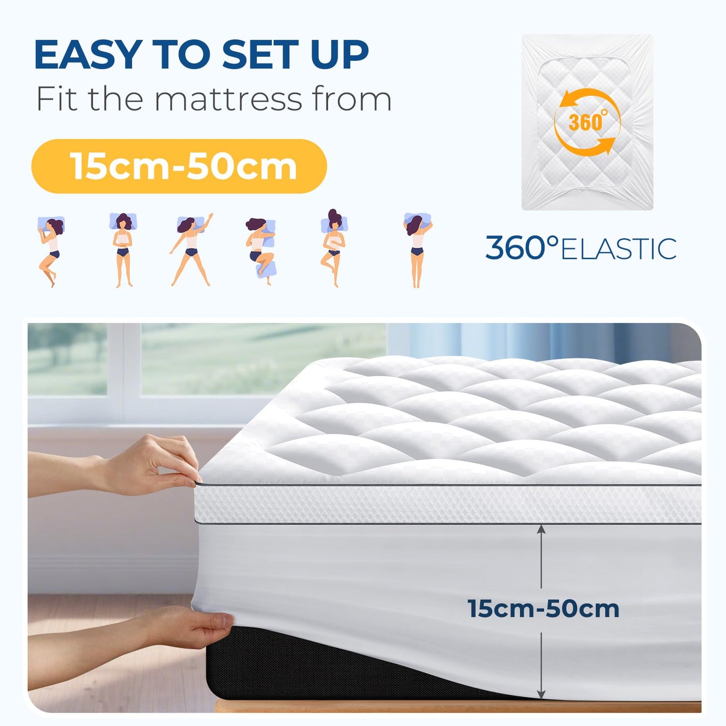 Topper saltea Autsel B103-027 Memory Foam 160x200 cm 1000 gsm