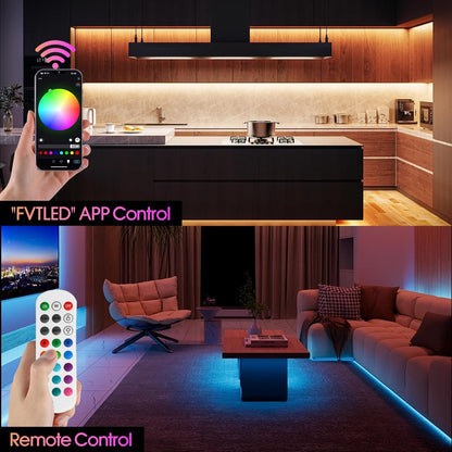 INDARUN RGBW Cob Led Strip Light 10m, 24V 8A 10m RGBW WiFi Led Strip Set with APP & Remote Control, 672LEDs/Meter Led Tape Light Kit for Home Decoration, Compatible with Alexa/Google Home