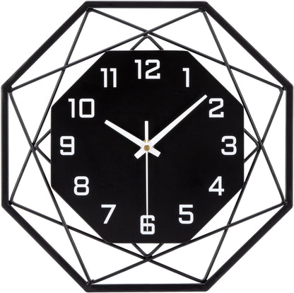 Ceas de perete VIVILINEN 58cm metal negru silentios analog