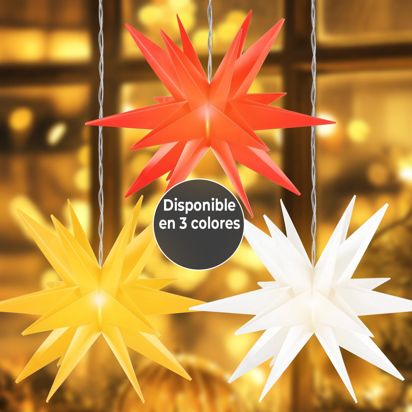 Decoratiune luminoasa OVILUM XXL 3D Star 57 cm LED 6 becuri