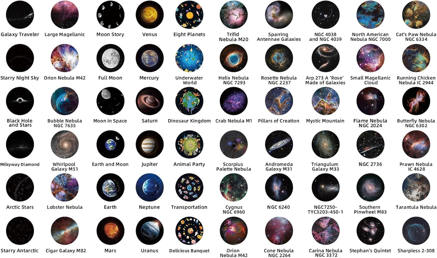 Realistic Discs for Ainael Meteor and Galaxy Projector - 5K Ultra HD Slides for Home Planetarium, 6-Disc Set Without Projector (Nebula 1)