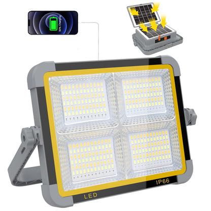 ERAY LED Construction Spotlight, 8000LM 13500mAh LED Work Light with Remote Control, 4 Modes, Power Bank, Timer, 70 LED, Solar & USB Charging, Job Site Lighting