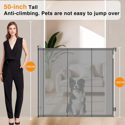 Poarta de siguranta retractabila Xifamniy pentru copii si animale, inaltime 125 cm, latime 200 cm
