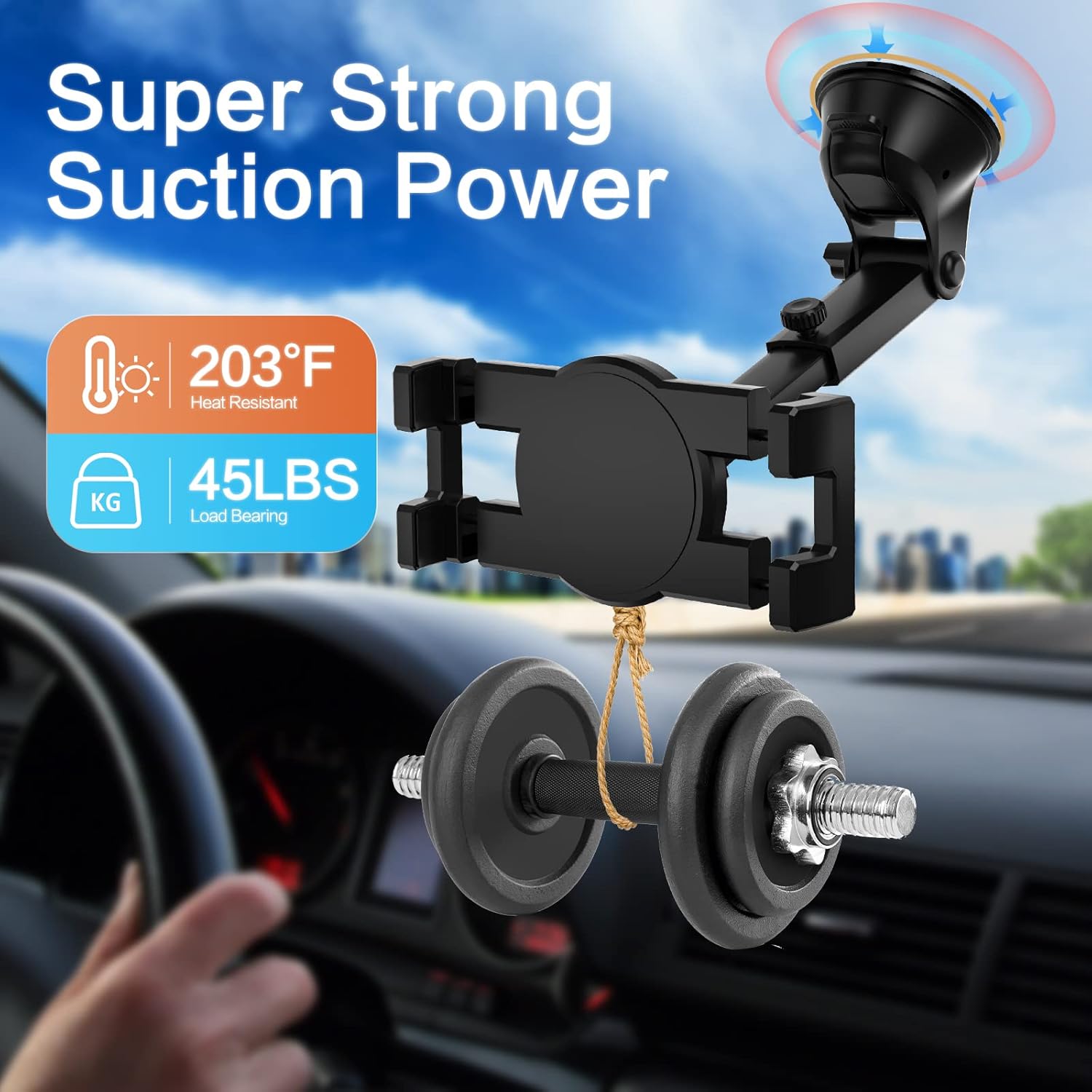 Oilcan Autohalterung 3 in 1 Tablet Halterung Saugnapf, KFZ Lüftung Armaturenbrett Windschutzscheibe Tablet Halter für iPad mini Air Pro, iPhone, Samsung Galaxy, Fire, 4-12.9" Handys und Tablets