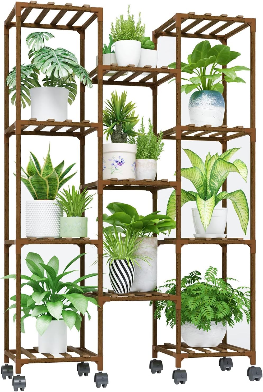 Suport plante Bamworld A-Shape lemn maro 4 niveluri 68 kg