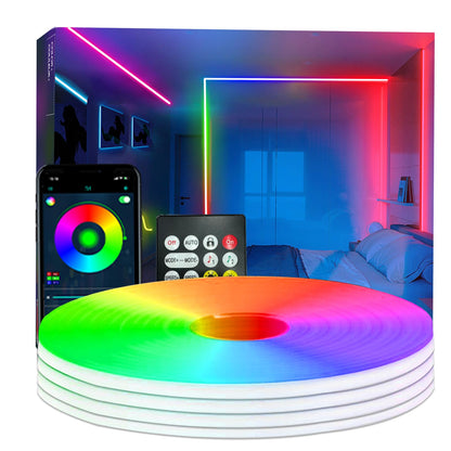 Banda LED Bvokon RGBIC Neon Rope Lights 20M Bluetooth App Remote
