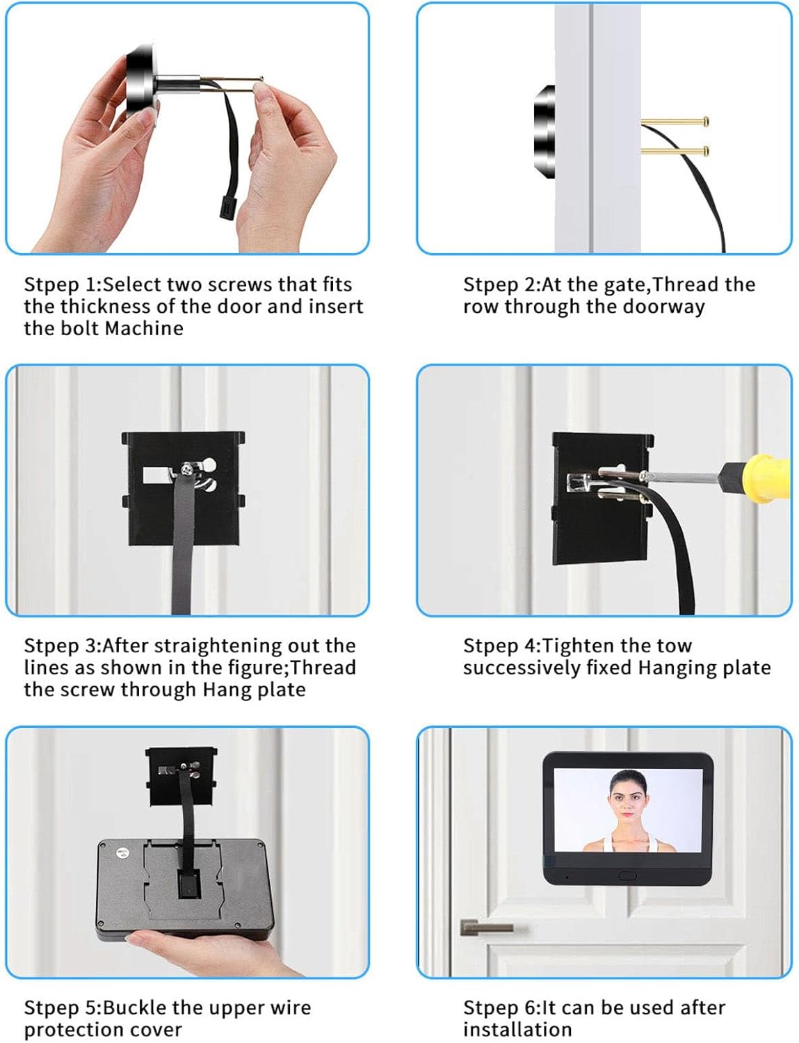 WiFi Door Viewer Camera, Wireless Digital Door Camera, 4.3 Inch LCD Display, 1080P Video Doorbell Camera, Two-Way Conversation, IR Night Vision, PIR Motion Detection